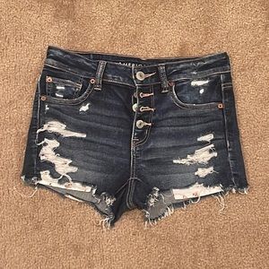 American Eagle size 4 hi-rise shortie jean shorts